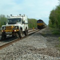 Amey Road-Railer and EWS Class 66116 at Little Somerford