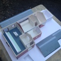Aerial view of the building model