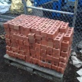 Successfully cut-up bricks