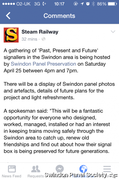 News on Steam Railway Magazine's Facebook