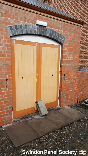 Another great moment, as the reclaimed GW doors for the panel room are installed, with some fitments already in evidence. 